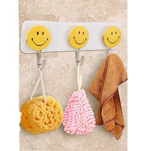 1111 Self Adhesive Smiley Face Wall Hooks (Pack of 3) - SkyShopy 1111 Self Adhesive Smiley Face Wall Hooks (Pack of 3) - SkyShopy